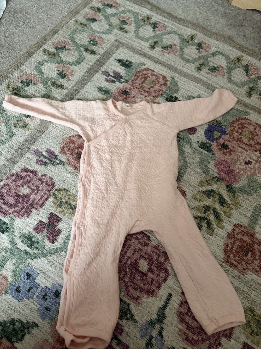 Burt's Bees Baby Light Pink Quilted Footie One-Piece